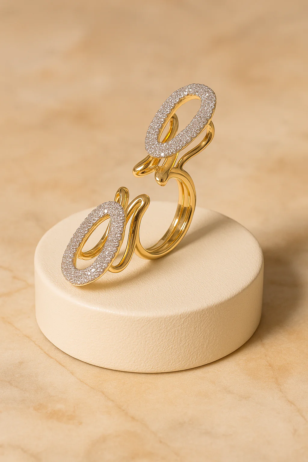 Gold & Silver Double Adjustable Ring