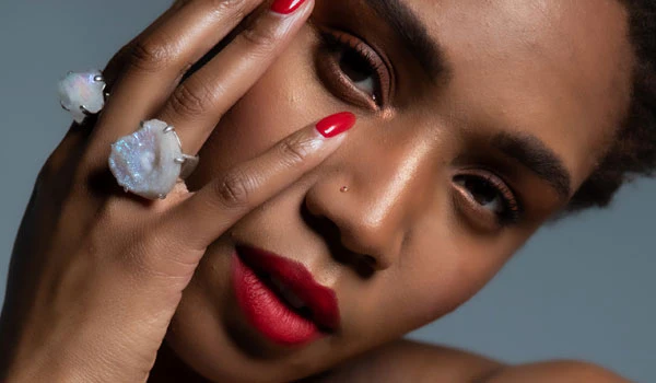 Sterling Silver Crystal Drusy Stone Adjustable Ring