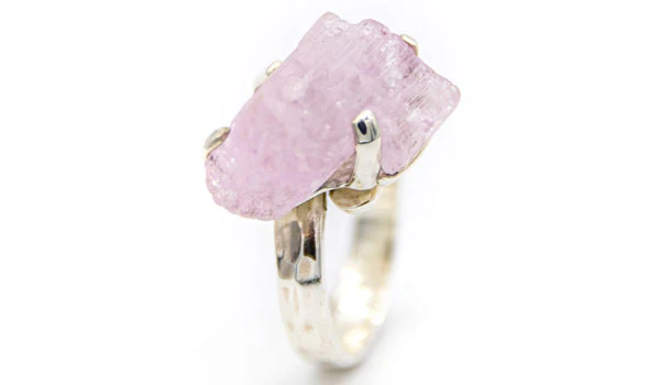 Sterling Silver Kunzite Gemstone Adjustable Ring
